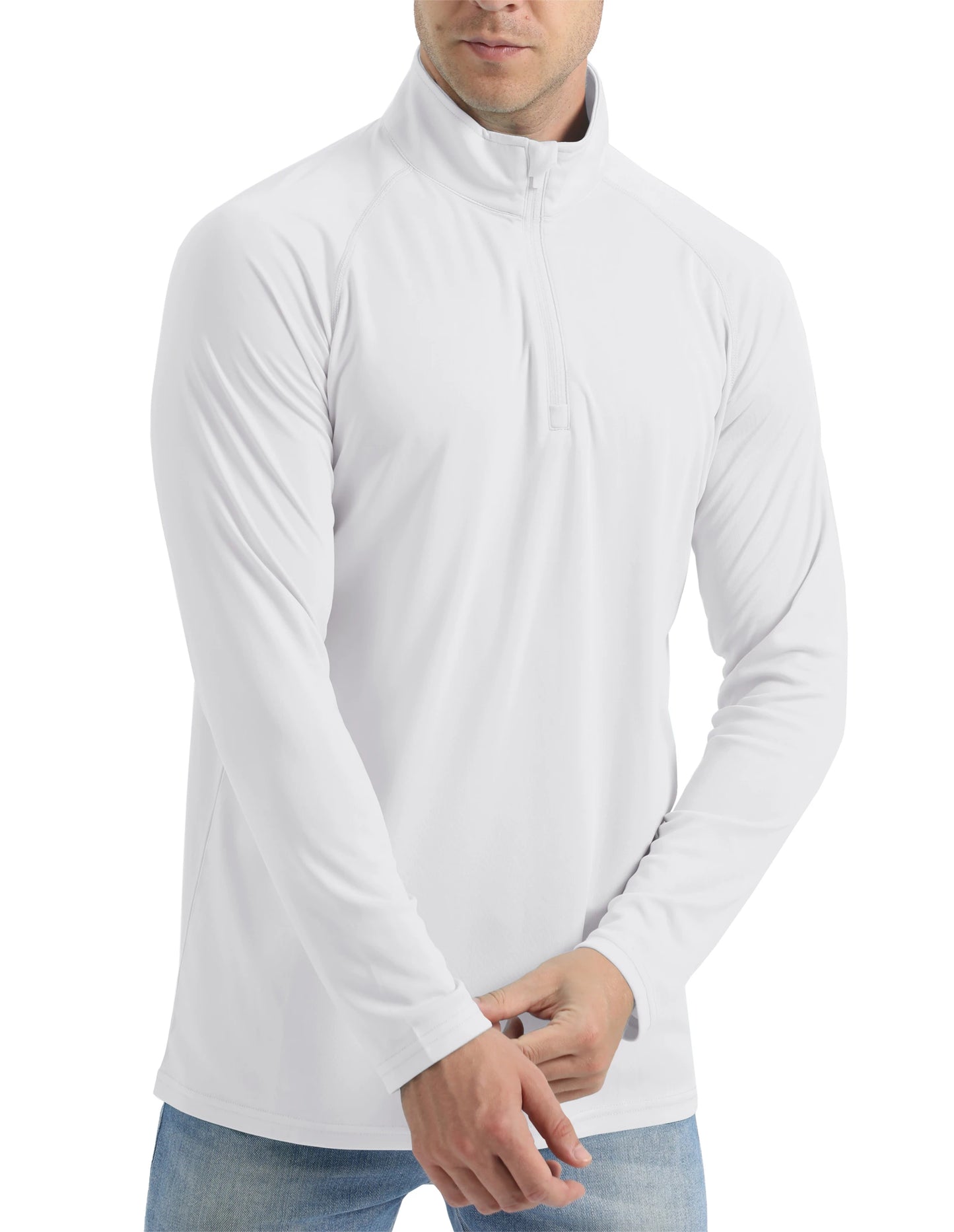 UPF50+ UV Protection T-Shirt Mens Lightweight Long Sleeve Quick Dry Fishing Shirt Outdoor Hiking Workout Rash Guards
