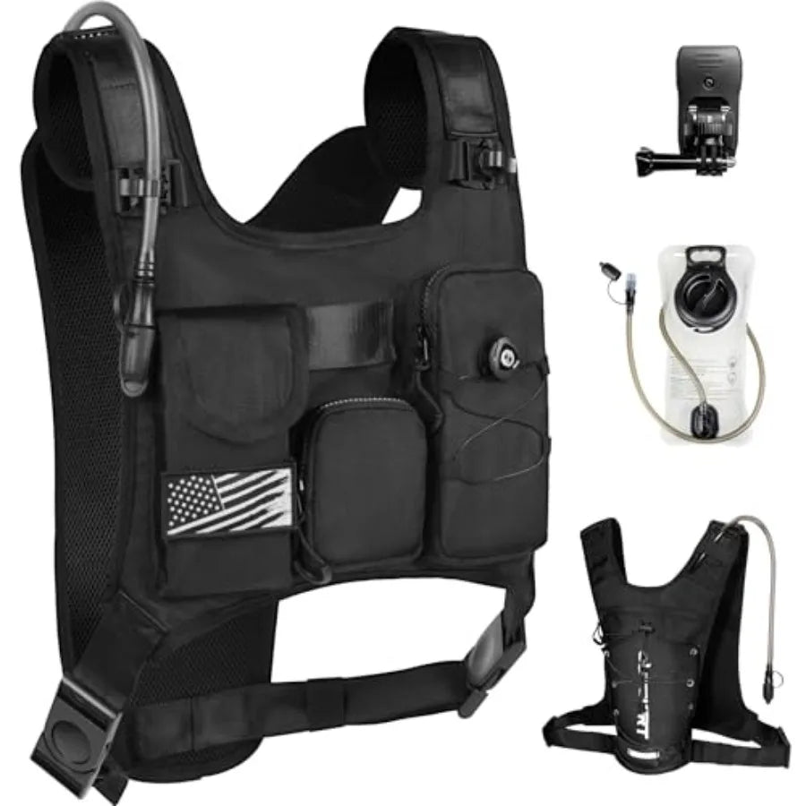 Hydration Backpack Vest Bag Lightweight Adjustable Pack with 2L Water Bladder Chest Bag for Hiking Cycling Hunting Climbing for