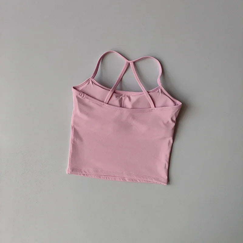 Yoga Gym Set Halter Top Set Yoga High Waist Shorts Set Backless Tights Bra Vest Seamless Stretch Ribbed Buttocks Lift Shorts Set