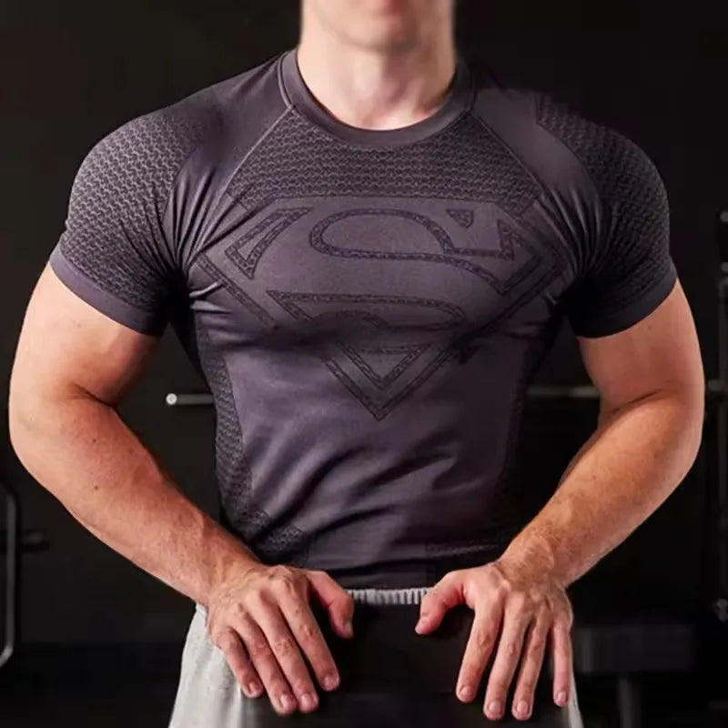 2026 New style Men's High Elastic Quick Dry Sports T-Shirt Tight Workout Breathable Summer Gym Trendy Short sleev tops sudadera
