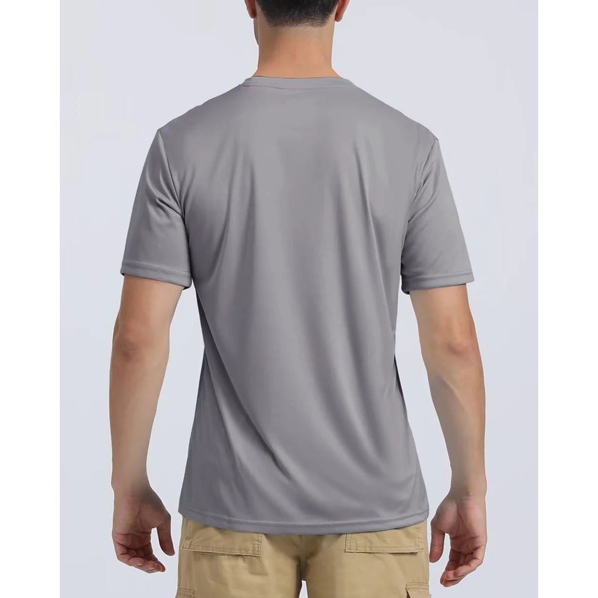 UPF 50+ UV Shirt Men's Round Neck Short Sleeve Basic Summer Casual T-shirt Gym Fitness Running Swim Quick Dry Tee Tops