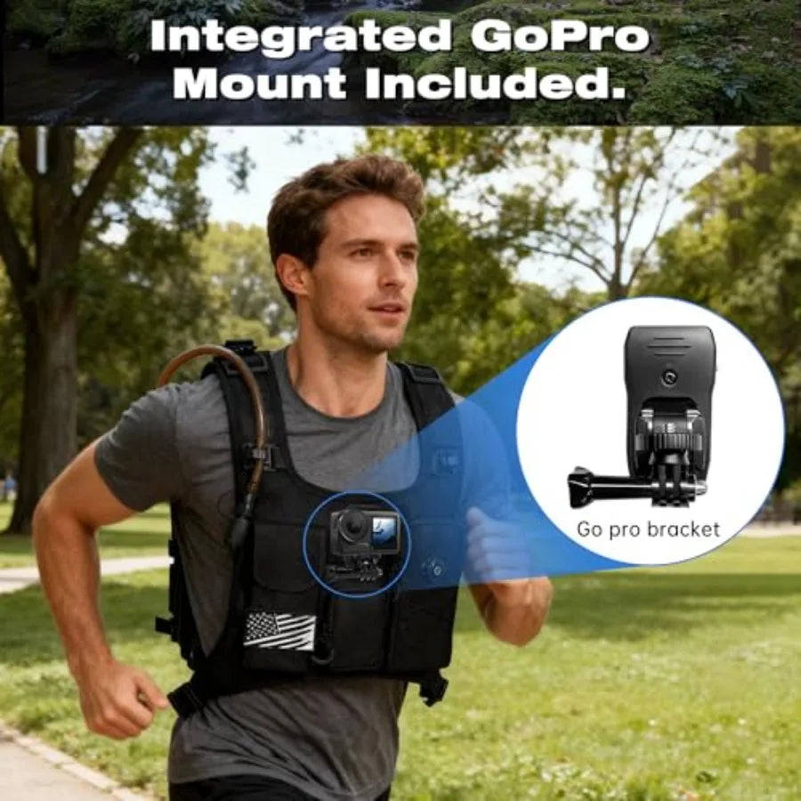 Hydration Backpack Vest Bag Lightweight Adjustable Pack with 2L Water Bladder Chest Bag for Hiking Cycling Hunting Climbing for
